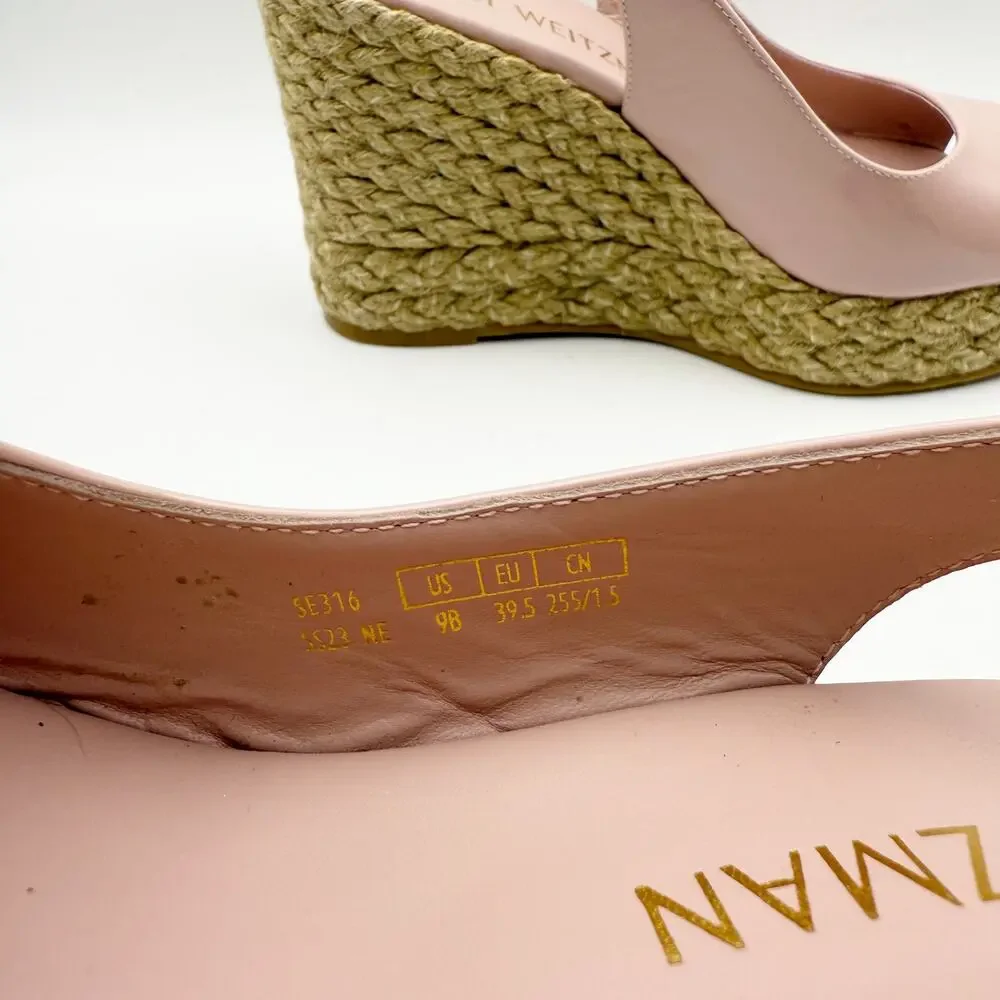 Stuart Weitzman Womens Island Sandal Espadrille Wedge US 9B EU 39.5 Pink NIB